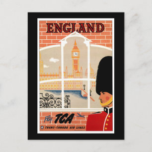 Bestemming: England Travel Poster Briefkaart