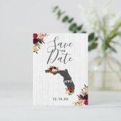 Bestemming Florida State Rustic Save the Date Aankondigingskaart (Staand voorkant)