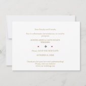 Bestemming Gold Wereldkaart Wedding Verander de da Save The Date (Achterkant)