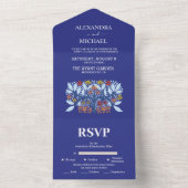 Bestemming Griekenland Santorini Bruiloft All In One Uitnodiging (Binnen)