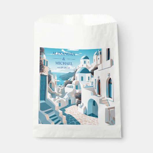 Bestemming Griekenland Santorini Bruiloft Bedankzakje (Voorkant)