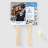 Bestemming Griekenland Santorini Bruiloft Handwaaier (Voorkant en achterkant)