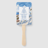 Bestemming Griekenland Santorini Bruiloft Handwaaier (Achterkant)