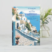Bestemming Griekenland Santorini Bruiloft Kaart (Staand voorkant)
