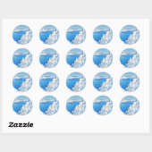 Bestemming Griekenland Santorini Bruiloft Ronde Sticker (Vel)
