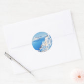 Bestemming Griekenland Santorini Bruiloft Ronde Sticker (Envelop)