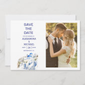 Bestemming Griekenland Santorini Bruiloft Save The Date (Voorkant)