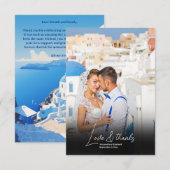 Bestemming Griekenland Santorini Trouwfoto Bedankkaart (Voorkant / Achterkant)
