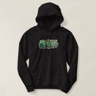 Bestemming Groene Graffiti Typografie Zwarte Hoodi Hoodie