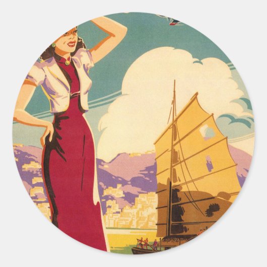 Bestemming: Hong Kong Retro Graphic Stickers (Voorkant)