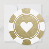 Bestemming Huwelijk Gouden Poker Chip Save The Date (Achterkant)