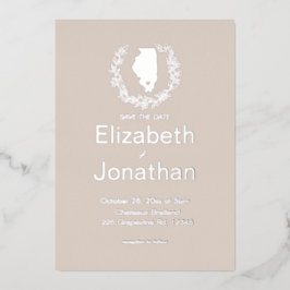 Bestemming huwelijk in Illinois    Folie Uitnodiging