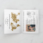 Bestemming Huwelijk Paspoort Gouden Wereldkaart Me (Binnen)