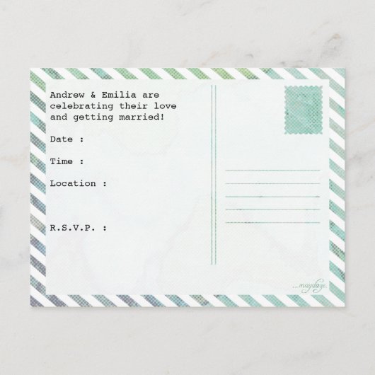 bestemming huwelijk paspoort uitnodiging briefkaart (Achterkant)