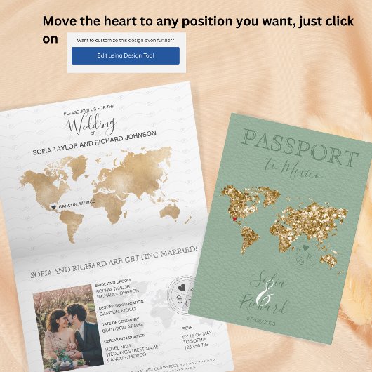 Bestemming Huwelijk Paspoort Wereldkaart Mexico Sa