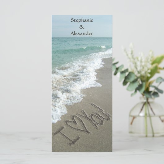 Bestemming Huwelijk Programma, Strand Thema Programmakaart (Staand voorkant)