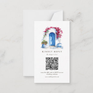 Bestemming Huwelijk QR Code Online RSVP Kaarten Notitiekaartje