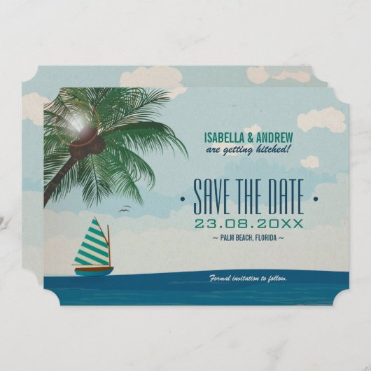 Bestemming Huwelijk Save the Date Kaart (Voorkant / Achterkant)