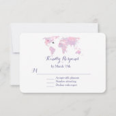 Bestemming Huwelijk Waterverf Wereldkaart RSVP (Achterkant)