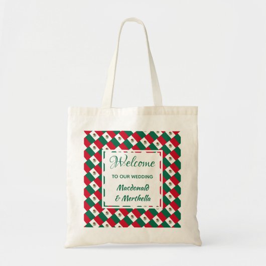 Bestemming Huwelijk Welkom Mexico Custom Tote Bag (Voorkant)