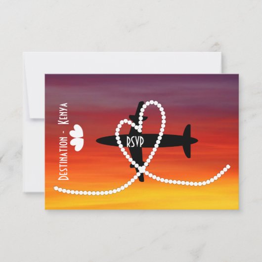 Bestemming Huwelijken In het Buitenland Kenia RSVP Kaart (Voorkant)