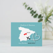 Bestemming Huwelijken in het Buitenland Spanje Bew Save The Date (Staand voorkant)