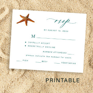 Bestemming huwelijksdrukwerk menu keuze RSVP Poster