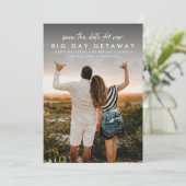 Bestemming huwelijksreis verticale foto save the date (Staand voorkant)