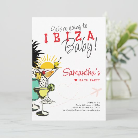 Bestemming Ibiza Hen Bachelorette Party Route Kaart (Staand voorkant)