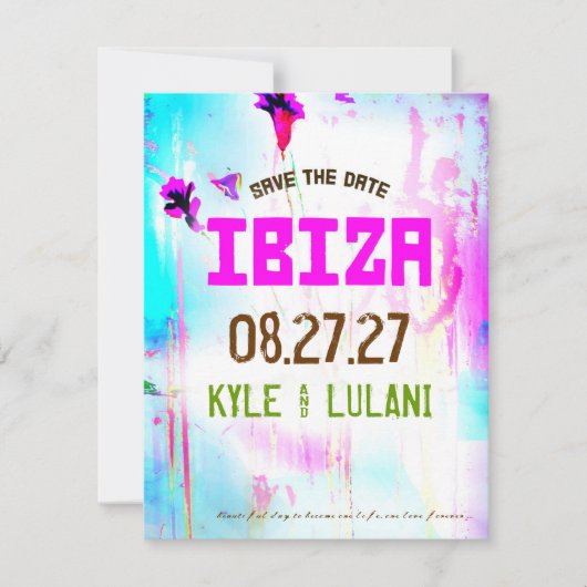 Bestemming IBIZA slaat de datum op Save The Date (Voorkant)