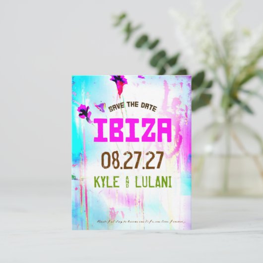 Bestemming IBIZA slaat de datum op Save The Date (Staand voorkant)