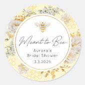 Bestemming is bij sticker. Bij bruidsdouche Ronde Sticker (Voorkant)