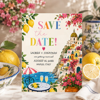 Bestemming Italië Foto Save the Date Aankondigingskaart