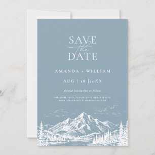Bestemming Landschap Sketch Save The Date Kaart