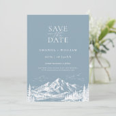 Bestemming Landschap Sketch Save The Date Kaart (Staand voorkant)