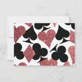 Bestemming Las Vegas Ontvangst Rose Goud Glitter Kaart (Achterkant)