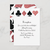 Bestemming Las Vegas Ontvangst Rose Goud Glitter Kaart (Voorkant / Achterkant)