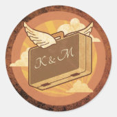 Bestemming Monogrammed Bagage Sticker (Voorkant)