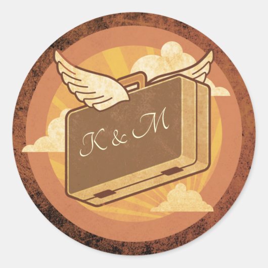 Bestemming Monogrammed Bagage Sticker (Voorkant)