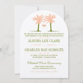 Bestemming Olijf en Peach Beach Typografie Kaart (Voorkant)