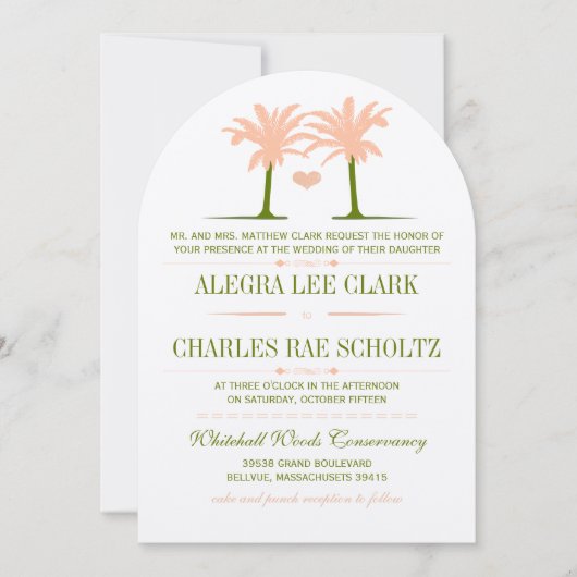 Bestemming Olijf en Peach Beach Typografie Kaart