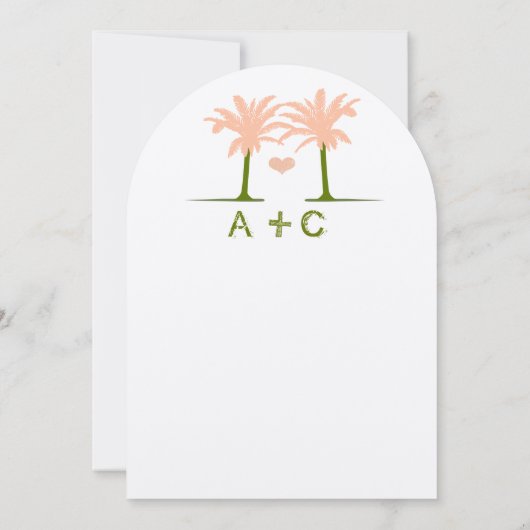 Bestemming Olijf en Peach Beach Typografie Kaart (Achterkant)