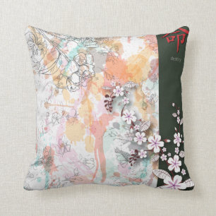 bestemming oosterse bloemensplash vector kussen
