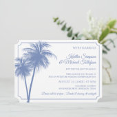 Bestemming Palmboom Uitnodiging | Korenbloem Blauw (Staand voorkant)