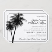 Bestemming Palmboom Uitnodiging | Zwart op Kraft (Voorkant / Achterkant)