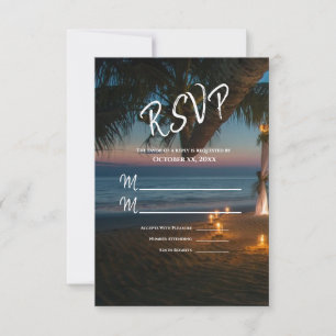 Bestemming Paradijs Bruiloft RSVP Kaartje