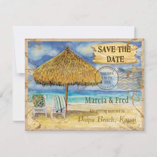 Bestemming Paradijs, Tropisch Strand Bewaar de Dat Save The Date (Voorkant)