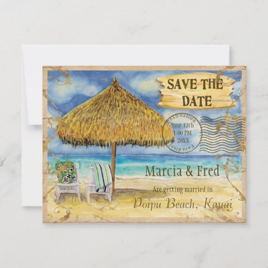 Bestemming Paradijs, Tropisch Strand Reserveer de  Save The Date (Voorkant)