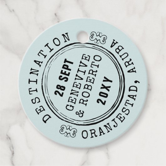 Bestemming Paspoortstempel Reisthema Bedankjes Labels (Voorkant)