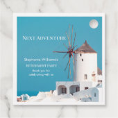 Bestemming Pensioen Partij Grieks Wit Blauw Bedankjes Labels (Achterkant)